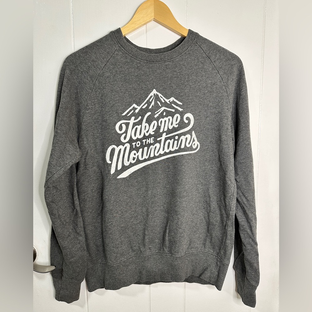 Charcoal Gray Graphic Crewneck Sweater